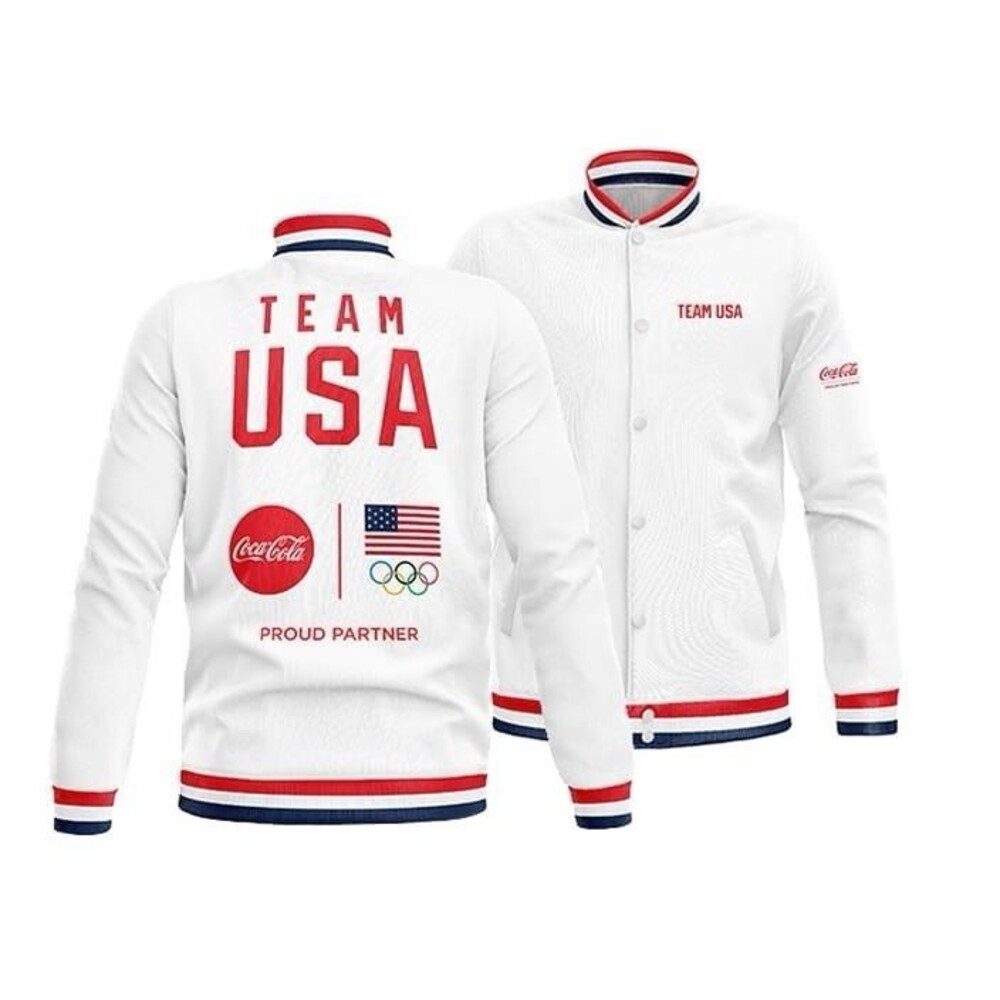 Olympics 2024 Paris Coca-Cola Team USA Varsity Jacket LIMITED EDITION Medium NEW